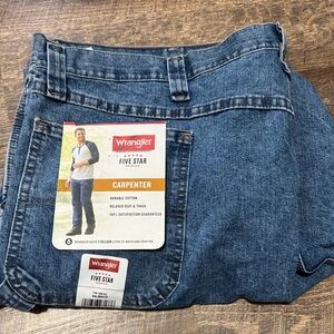 Wrangler Relaxed Carpenter Jeans in Denim Blue men’s big and tall